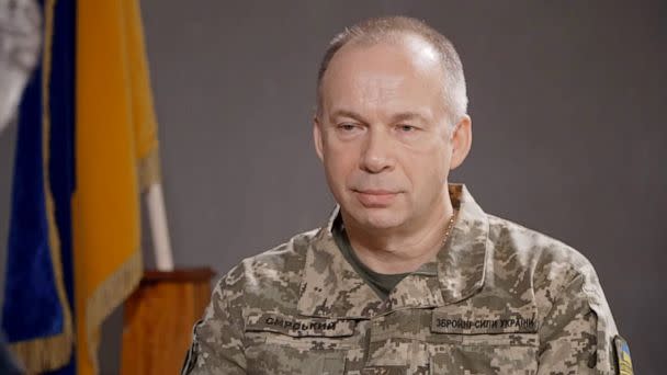 PHOTO:  Ukrainian Col. General Oleksandry Syrskiy is interviewed by Ian Pannell of ABC News. (ABC News)