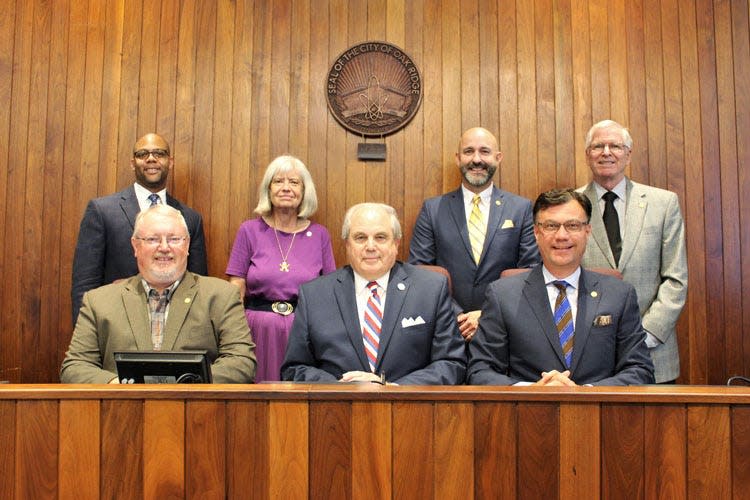 Pictured are the current Oak Ridge City Council members. In back are Derrick Hammond, from left Ellen Smith,  Jim Dodson and Kelly Callison. In front are Chuck Hope, Mayor Warren Gooch and Mayor Pro Tem Rick Chinn.