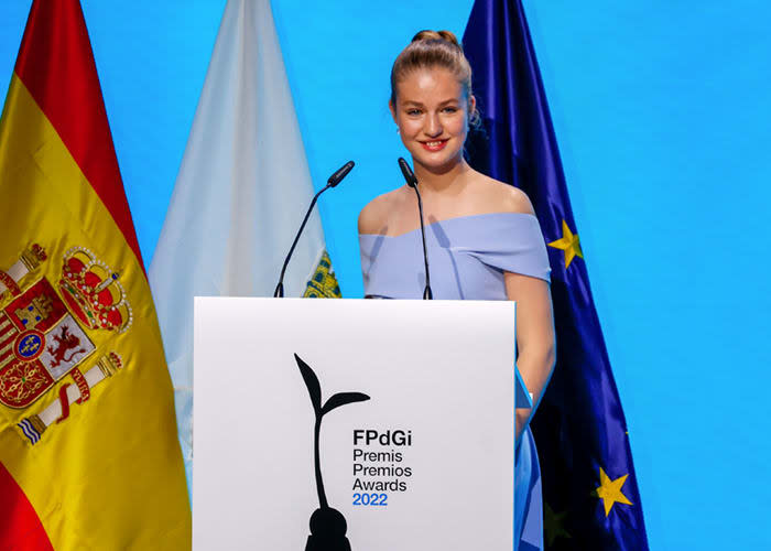 La princesa Leonor durante un discurso