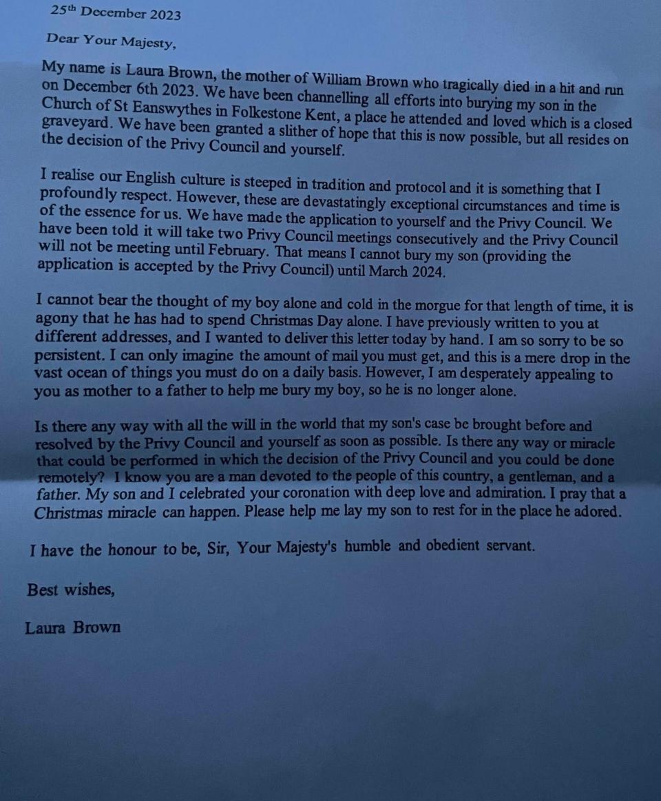 Mrs Brown’s letter to the King