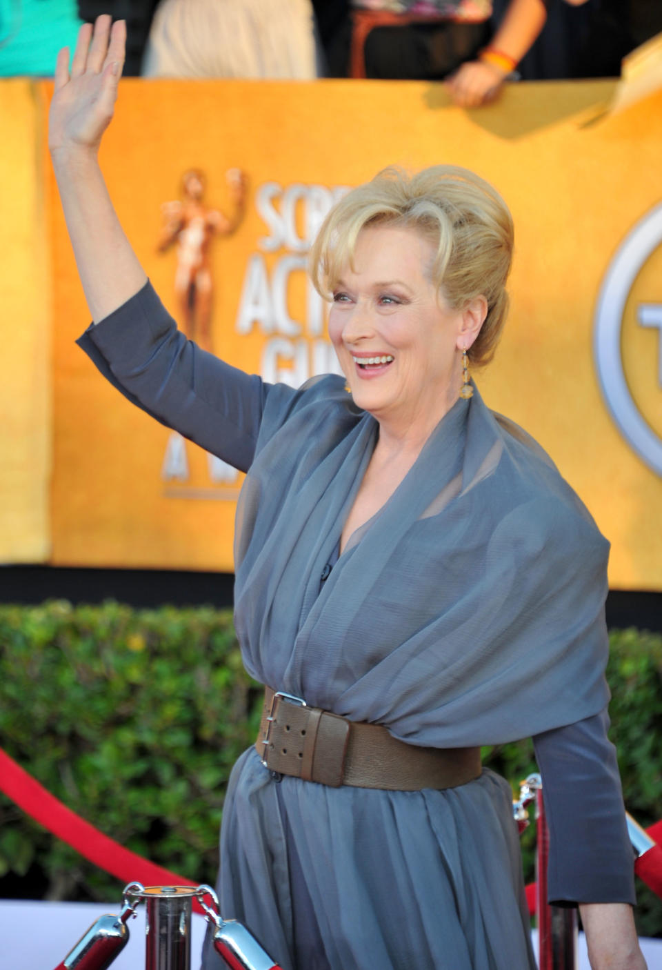 LOS ANGELES, CA - JANUARY 29: Actress Meryl Streep arrives at the 18th Annual Screen Actors Guild Awards at The Shrine Auditorium on January 29, 2012 in Los Angeles, California. (Photo by Alberto E. Rodriguez/Getty Images)