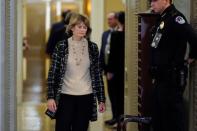 Senator Murkowski walks to the Senate Chamber during a break as the Trump impeachment trial continues in Washington.