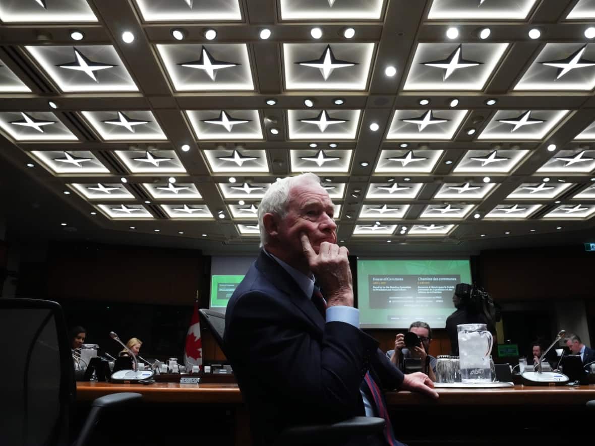 David Johnston, Independent Special Rapporteur on Foreign Interference, appears as a witness at the Procedure and House Affairs Committee in Ottawa on Tuesday, June 6, 2023.  (Sean Kilpatrick/Canadian Press - image credit)
