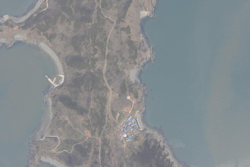 An aerial photograph of Socheongdo, a South Korean island near the border with North Korea, taken by an unmanned drone, April 2014. The pictures, recovered from a North Korean drone that crashed in South Korea, raised security concerns. (Reuters)