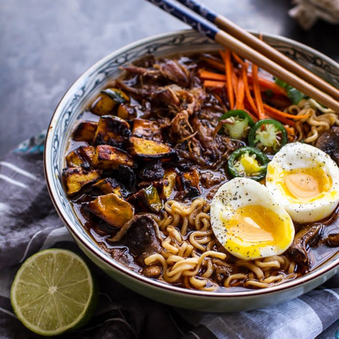 Crockpot Crispy Caramelized Pork Ramen Noodle Soup