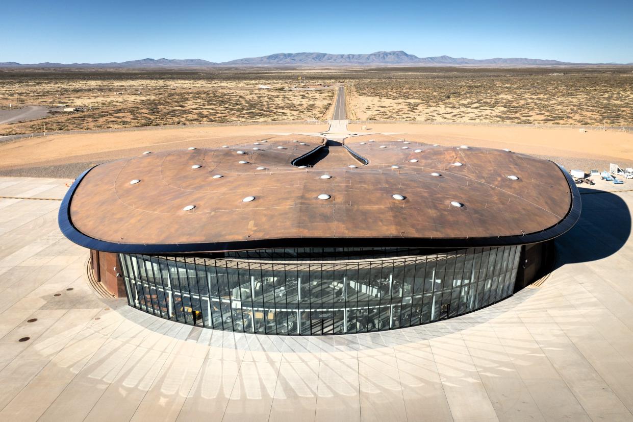 Virgin Galactic's space tourism flights are based out of the 120,000 square-foot Gateway to Space hangar and terminal the company leases at Spaceport America in Sierra County, New Mexico.
