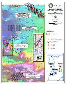 Location of exploration targets of the Nassau gold project, Suriname.