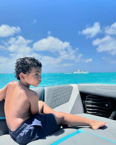 <p>Kim Kardashian/Instagram</p> Kim Kardashian's youngest son Psalm West in Turks and Caicos