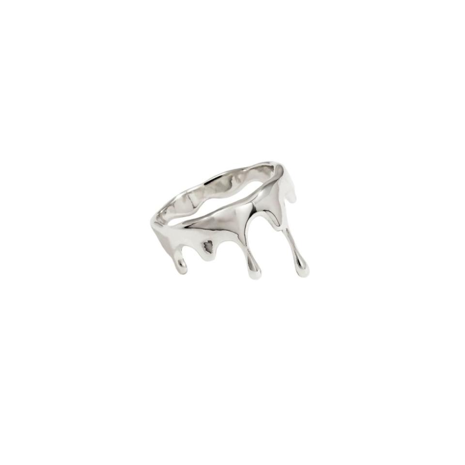 3) Dripping Small Sterling Silver Ring
