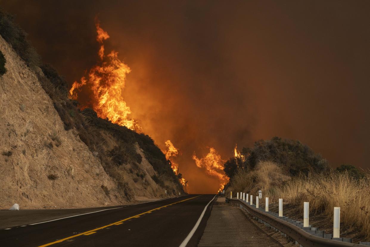 Wildfire as soon from a road.