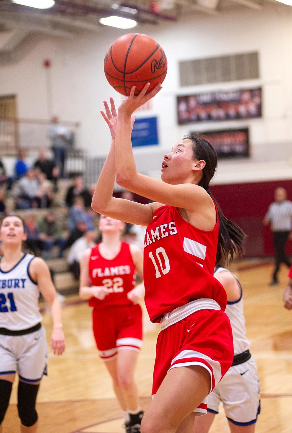 Mansfield Christian's Abby Little attempts a lay up.