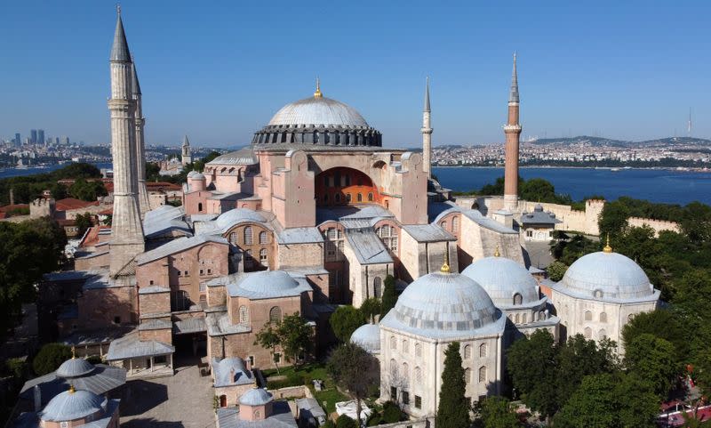 Byzantine-era monument of Hagia Sophia or Ayasofya is seen in Istanbul