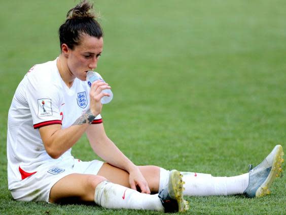 England’s Lucy Bronze appears dejected (PA)