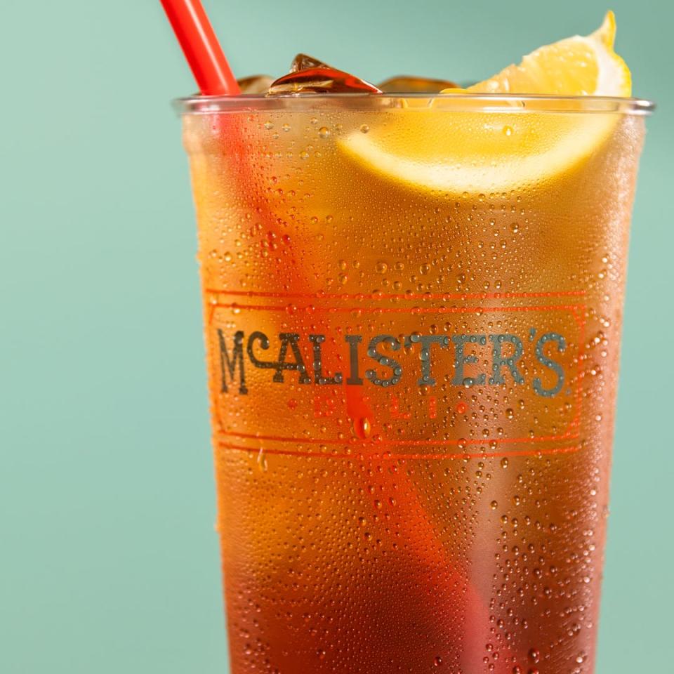 Grab a free sweet tea from McAlister's Deli on Free Tea Day on July 21, 2022.