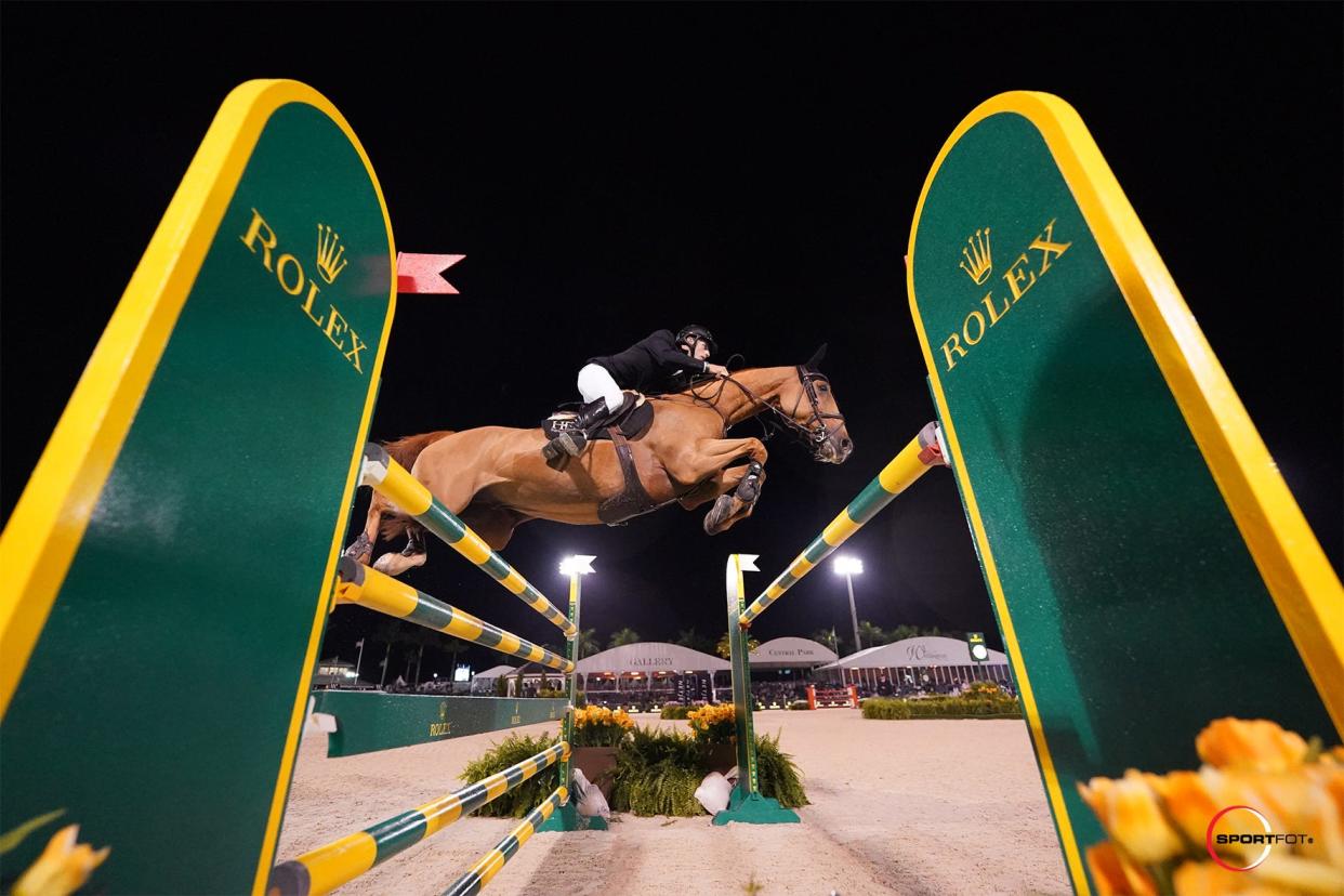 Richard Vogel of Germany and Cepano Baloubet won the season-finale 'Saturday Night Lights' $500,000 Rolex Grand Prix at Wellington International.