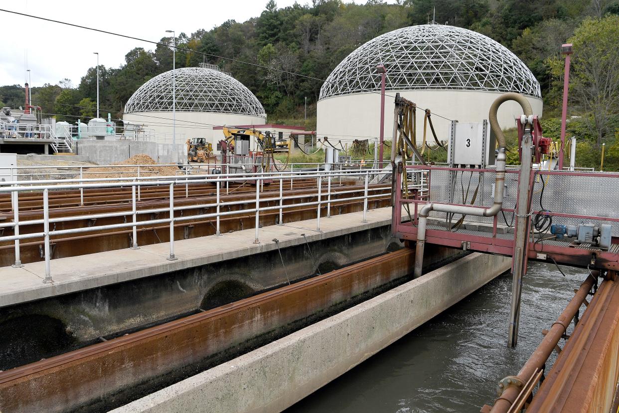 Wastewater is treated at the Metropolitan Sewerage District's water reclamation on Oct. 9, 2018. Samples from the plant are tested on a regular basis for COVID-19.