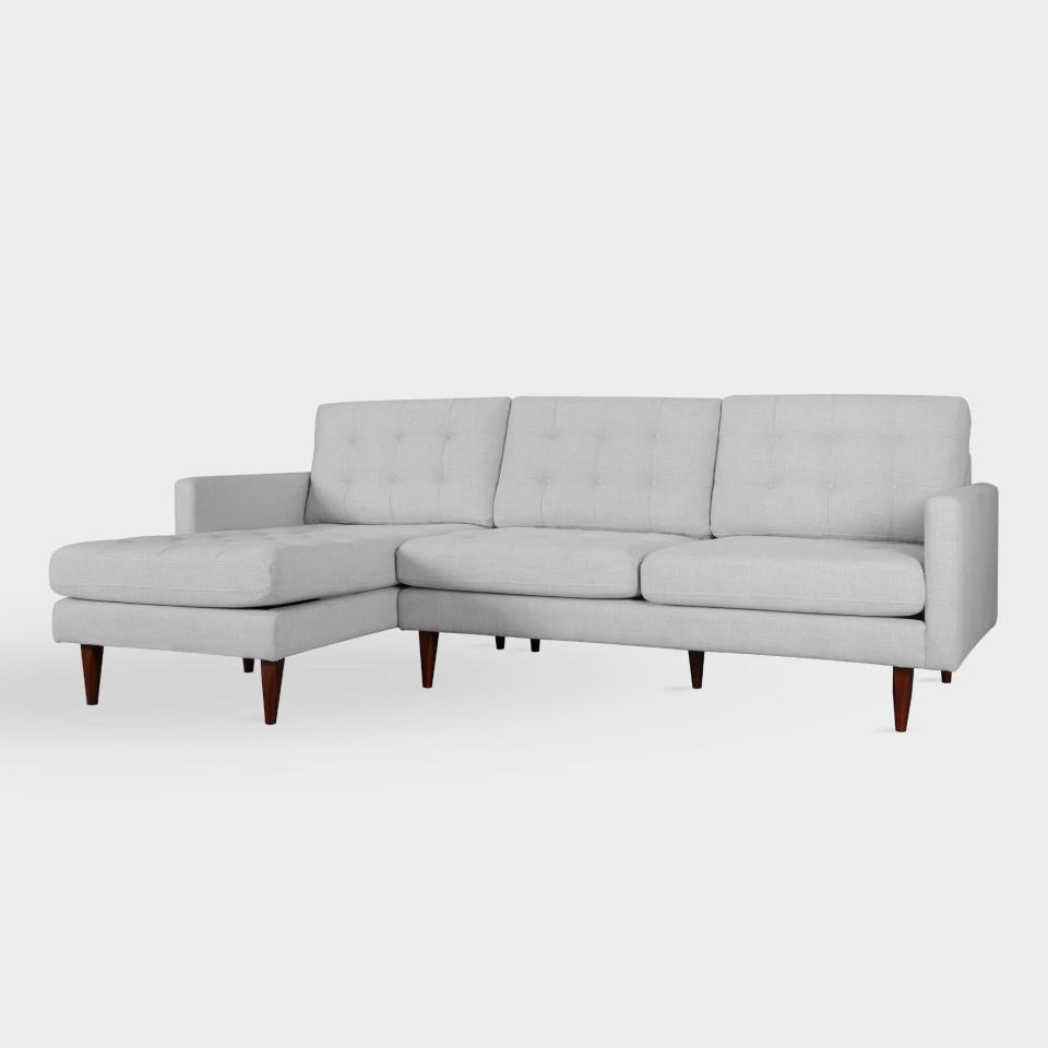 Pearl Gray Ennis Left Facing Sectional Sofa, $1,600