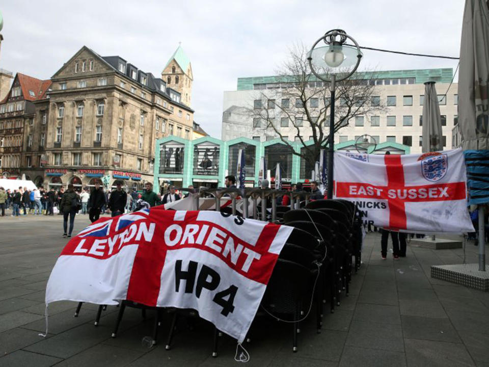 England fans detained in Amsterdam after throwing bottles at police during alcohol-fuelled clashes