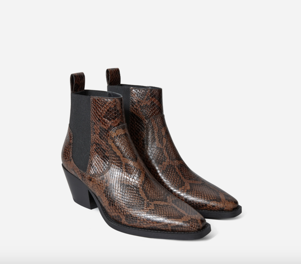 The Western Boot in Embossed Snake