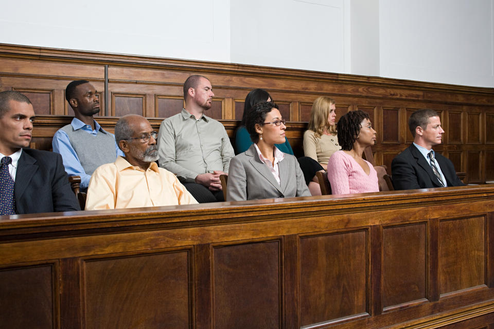 A jury in the courtroom