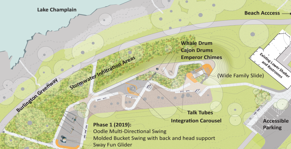 Oakledge's universal playground will feature a wide family slide and a wheelchair-accessible carousel. The playground will officially open in June.