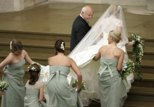 Bride Autumn Phillips at St. George's Chapel in 2008.