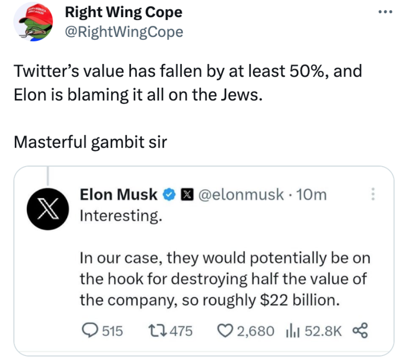 Twitter 广告中出现的批评埃隆·马斯克的推文。
