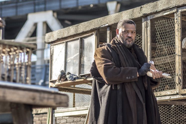 Laurence Fishburne makes his <em>John Wick</em> debut as the mysterious Bowery King. (Photo: Niko Tavernise)