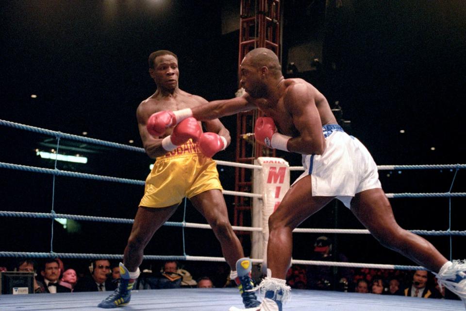 Chris Eubank, left, and Nigel Benn twice fought for world titles during their explosive careers (Sean Dempsey/PA) (PA Archive)