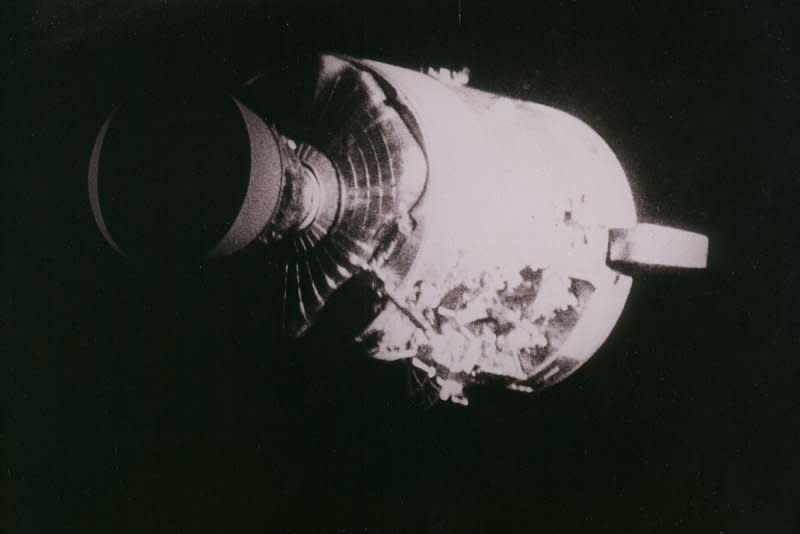 On April 17, 1970, with the world anxiously watching on television, Apollo 13, a U.S. lunar spacecraft that sustained a severe malfunction on its journey to the moon, safely returned to Earth. File Photo courtesy of NASA