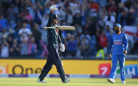 Joe ROot celebrates his century against India - Credit: Getty images