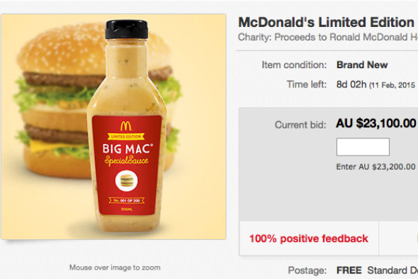 Big Mac Special Sauce auction