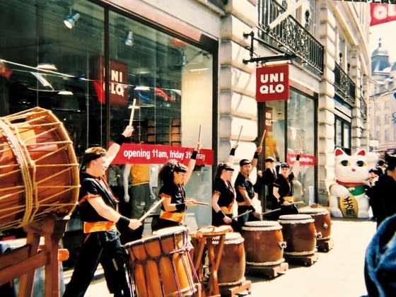 The 2001 opening of a new Uniqlo store in London. Uniqlo made its first attempt at overseas expansion that year, opening four stores in London.<span class="copyright">Courtesy Uniqlo</span>