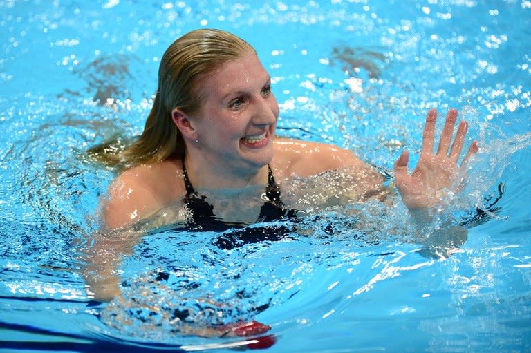 Rebecca Adlington finishes an 800m freestyle heat at last year's London Olympics. She says now is the right time to quit as she can no longer keep pace with a younger generation of swimmers