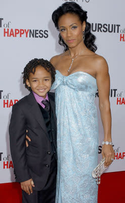 Jaden Smith and Jada Pinkett-Smith at the Los Angeles premiere of Columbia Pictures' The Pursuit of Happyness