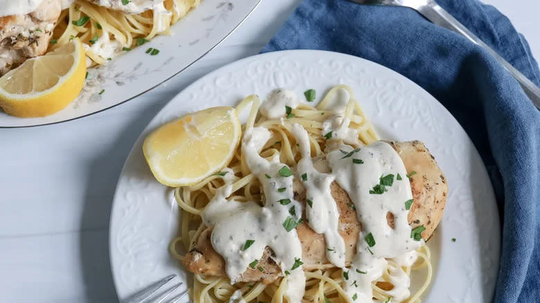 Creamy Crockpot lemon chicken