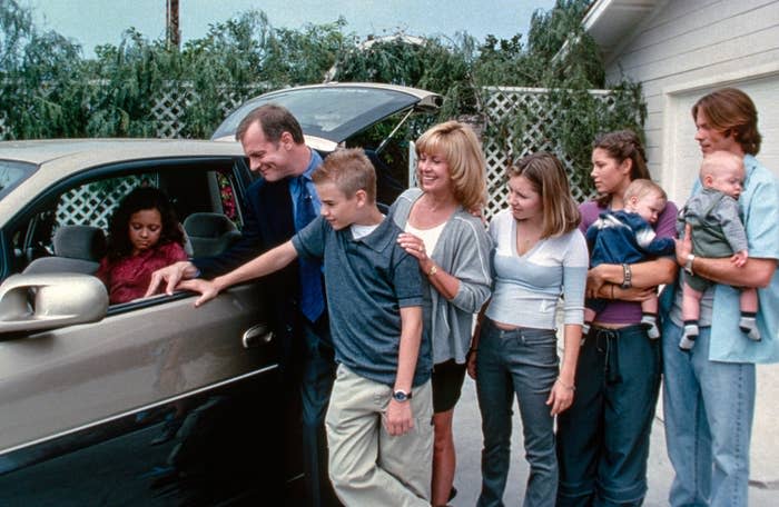 The family from Seventh Heavan stand outside their house