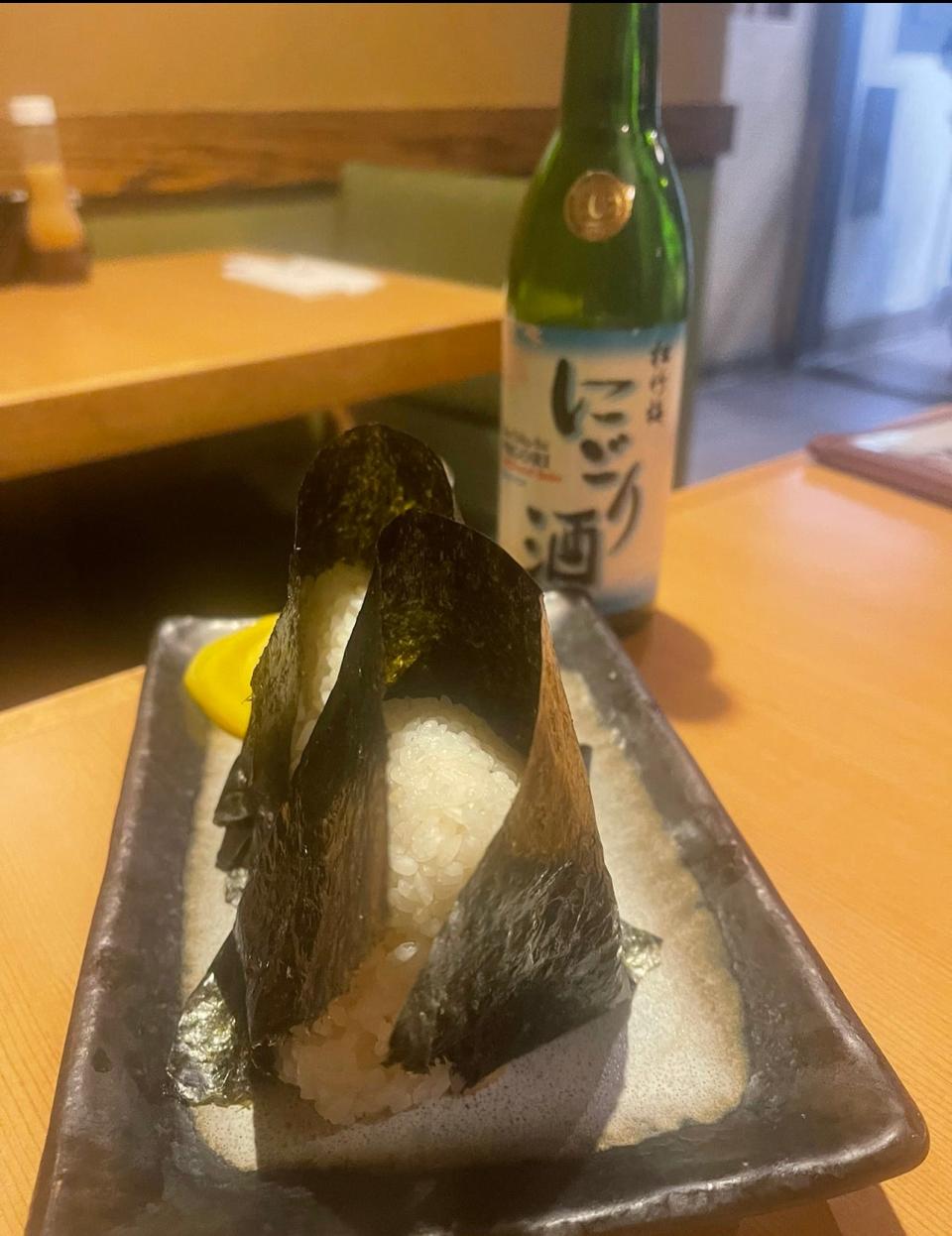 Grilled salmon onigiri (Japanese rice balls) from Katsu-Hama in New York City.