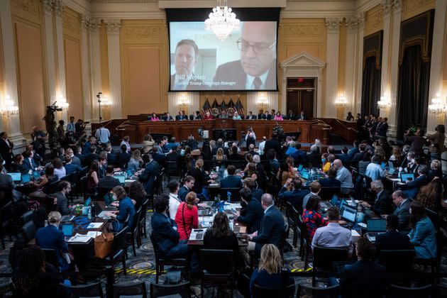 A video of Bill Stepien, Donald Trump's former campaign manager, speaking at the House select committee hearing on June 13, 2022, in Washington, D.C. (Photo: JABIN BOTSFORD via Getty Images)