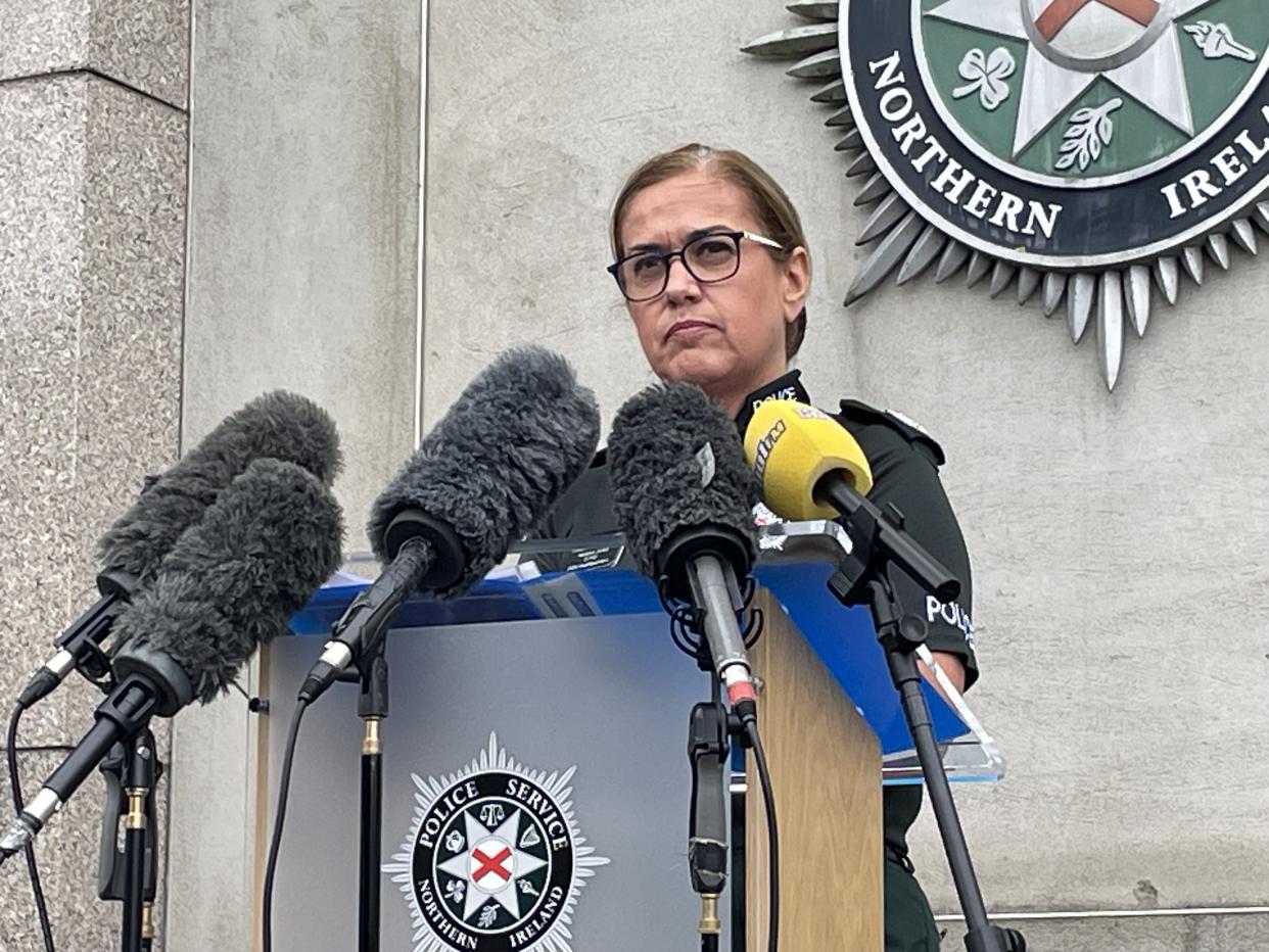 Assistant Chief Constable Melanie Jones speaks to the media at PSNI headquarters in east Belfast on Friday afternoon (Rebecca Black/PA)