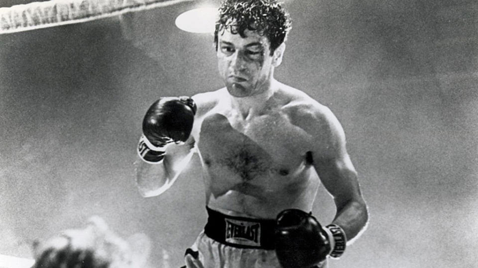 Jake La Motta in the ring in Raging Bull.