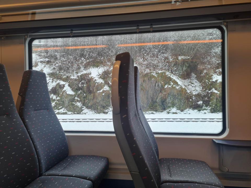 snowy belgium train