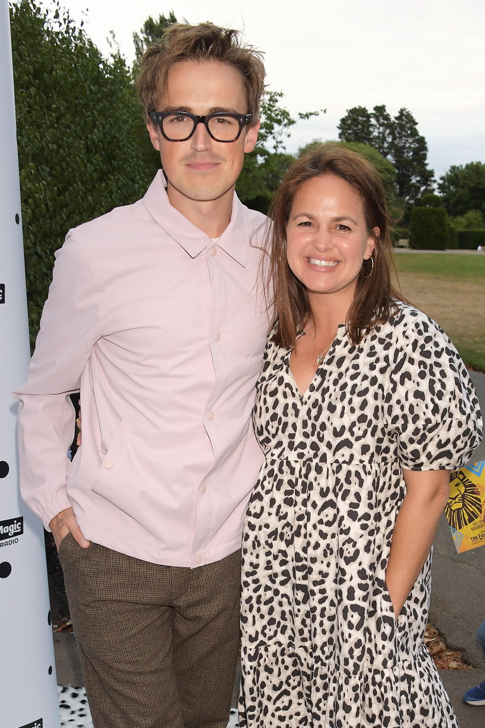 Giovanna Fletcher, pictured with husband Tom Fletcher, at new musical 101 Dalmatians at Regent's Park Open Air Theatre, London, in July, 2022. (Getty Images)