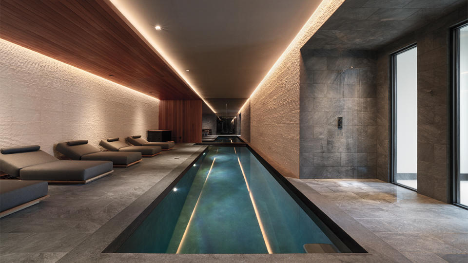 The basement’s lap pool