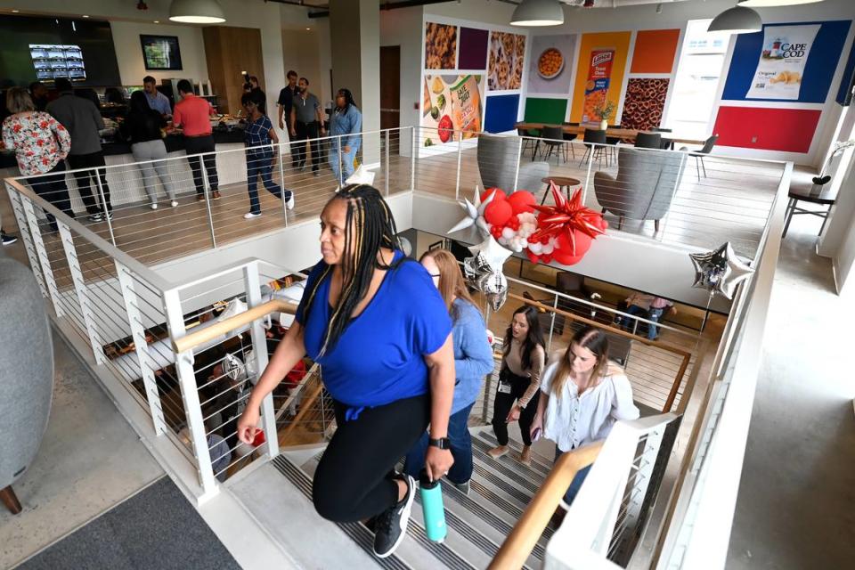 Campbell’s Snacks corporate and supply chain employees moved into their new offices Thursday at the renovated nearly 40,000-square-foot building called Philip Lance Center in Charlotte.   