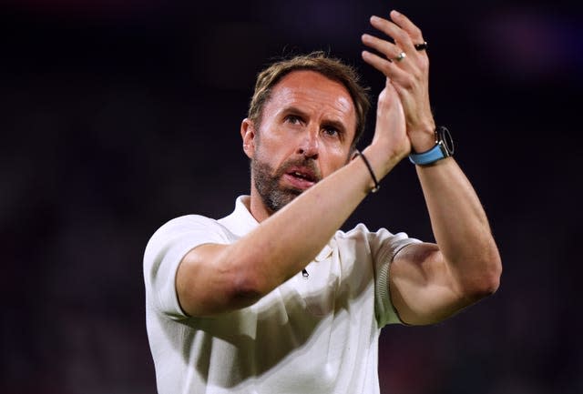 Gareth Southgate claps the England fans