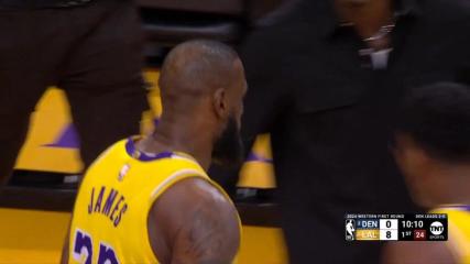 LeBron James slams it home