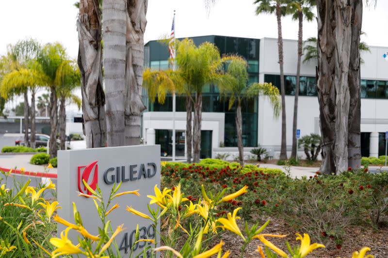 FILE PHOTO: Gilead Sciences Inc pharmaceutical company is seen during the outbreak of the coronavirus disease (COVID-19), in California