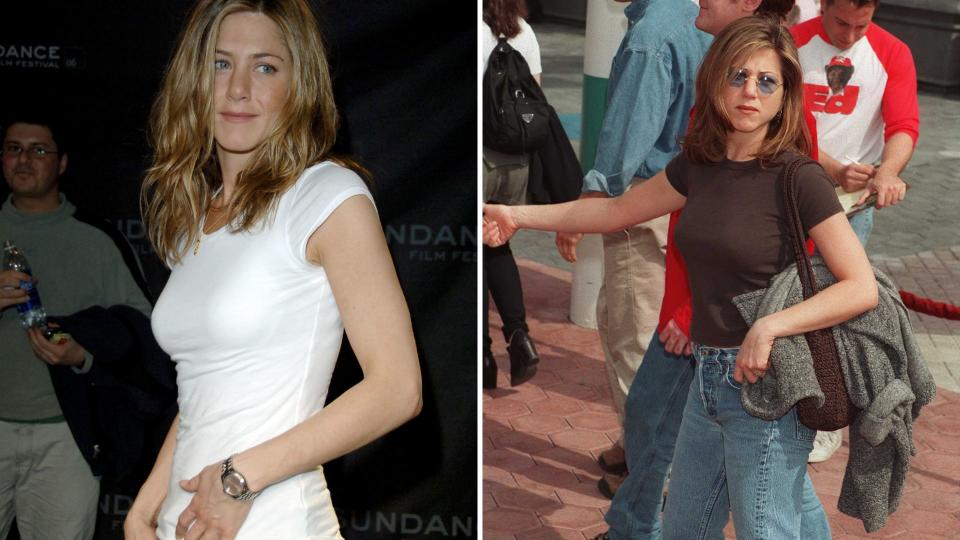  Two photos of Jennifer Aniston. 