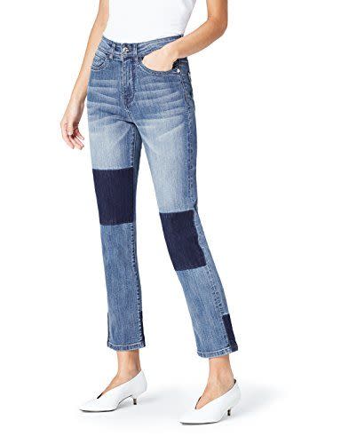 13) find. Straight Leg Contrast Jeans
